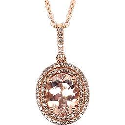 Morganite Halo Pendant